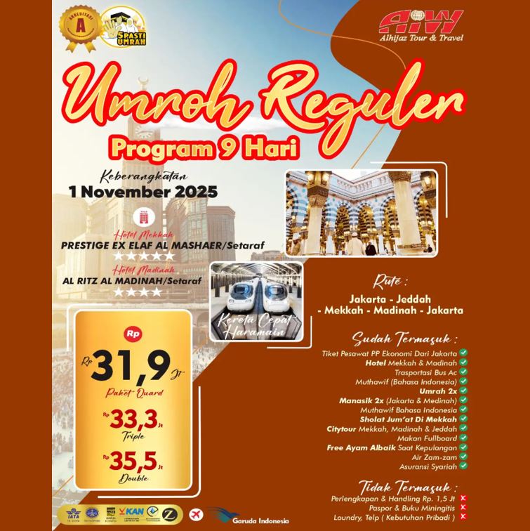 UMROH REGULER 9 HARI NOVEMBER 2025
