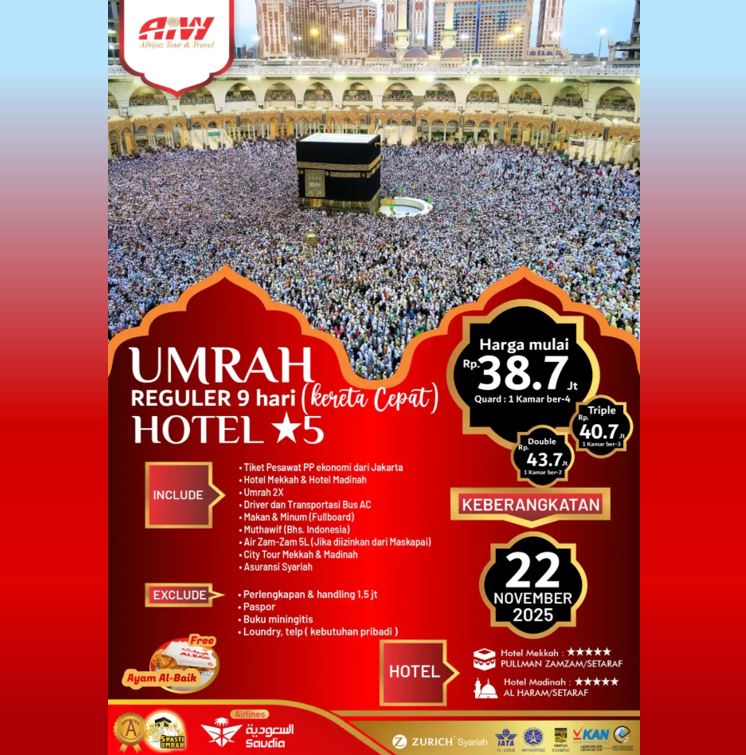 UMROH REGULER 9 HARI NOVEMBER 2025