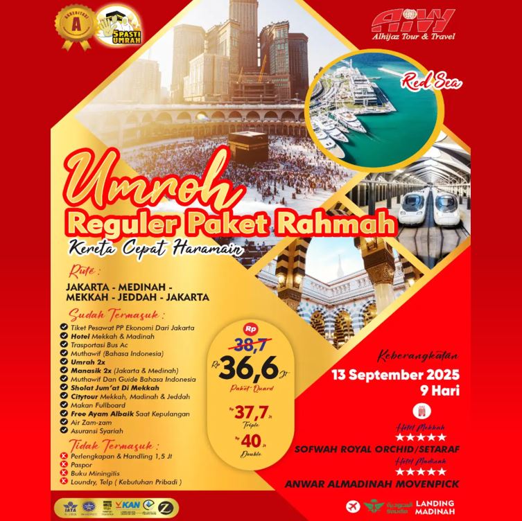 UMROH REGULER PAKET RAHMAH SEP