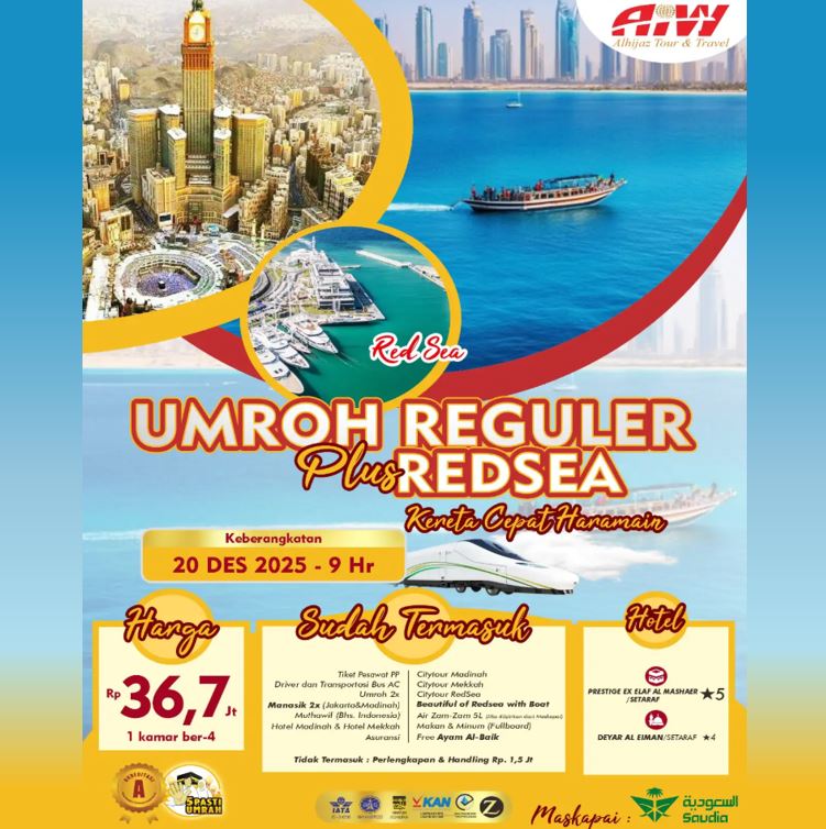 UMROH REGULER REDSEA KERETA CEPAT 9 HARI DESEMBER 2025