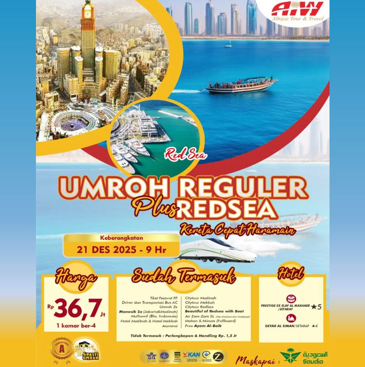UMROH REGULER REDSEA KERETA CEPAT 9 HARI DESEMBER 2025