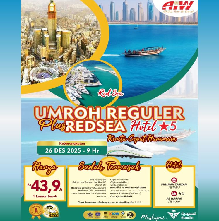 UMROH REGULER REDSEA KERETA CEPAT 9 HARI DESEMBER 2025