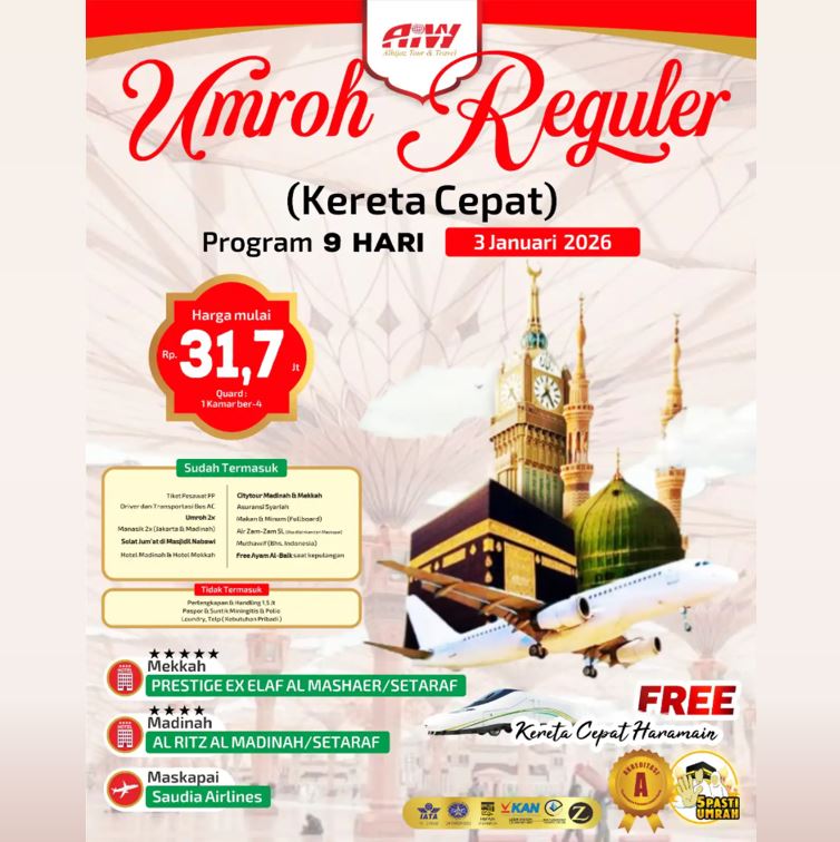 UMROH REGULER KERETA CEPAT 9 HARI