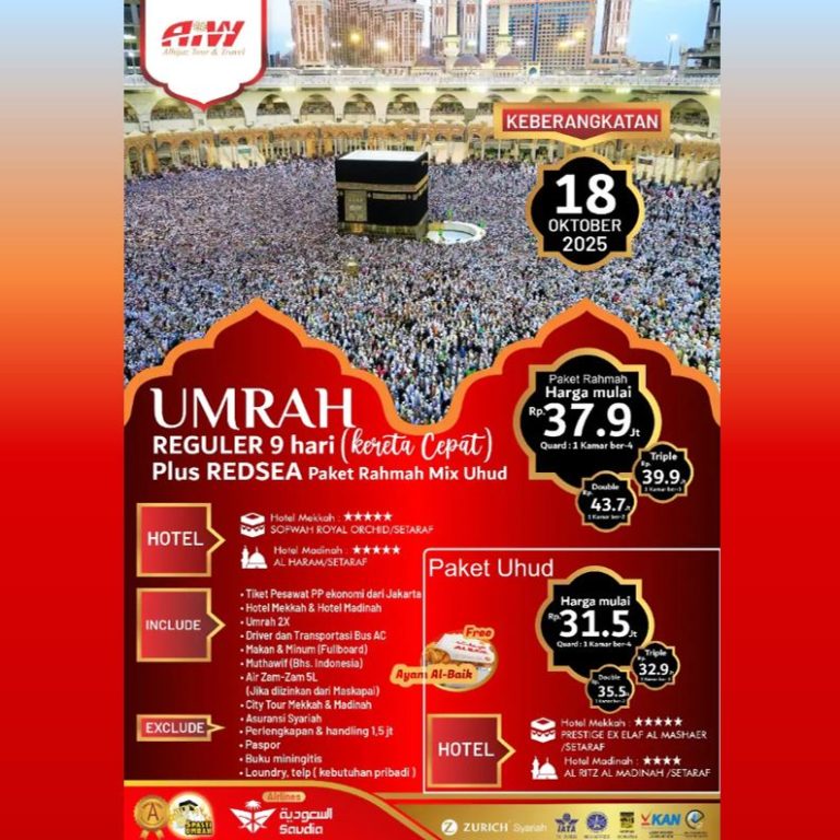 UMROH REGULER KERETA CEPAT 9 HARI OKTOBER 2025
