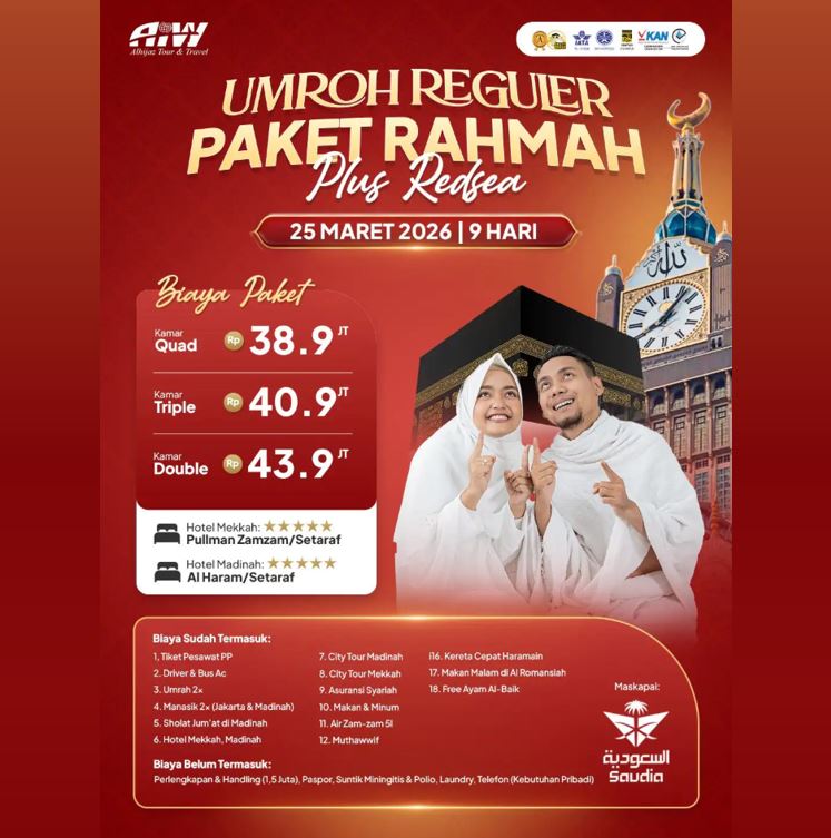 umroh reguler paket rahmah..
