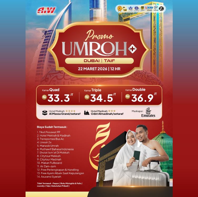 PROMO UMROH DUBAI TAIF MARET 2026