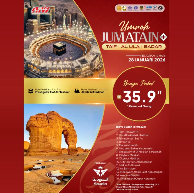 UMROH JUM'ATAIN TAIF AL ULA BADAR 2026