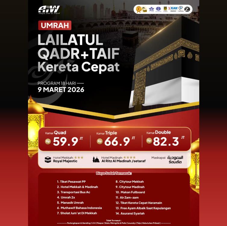 UMROH LAILATUL QODR KERETA CEPAT MARET 2026