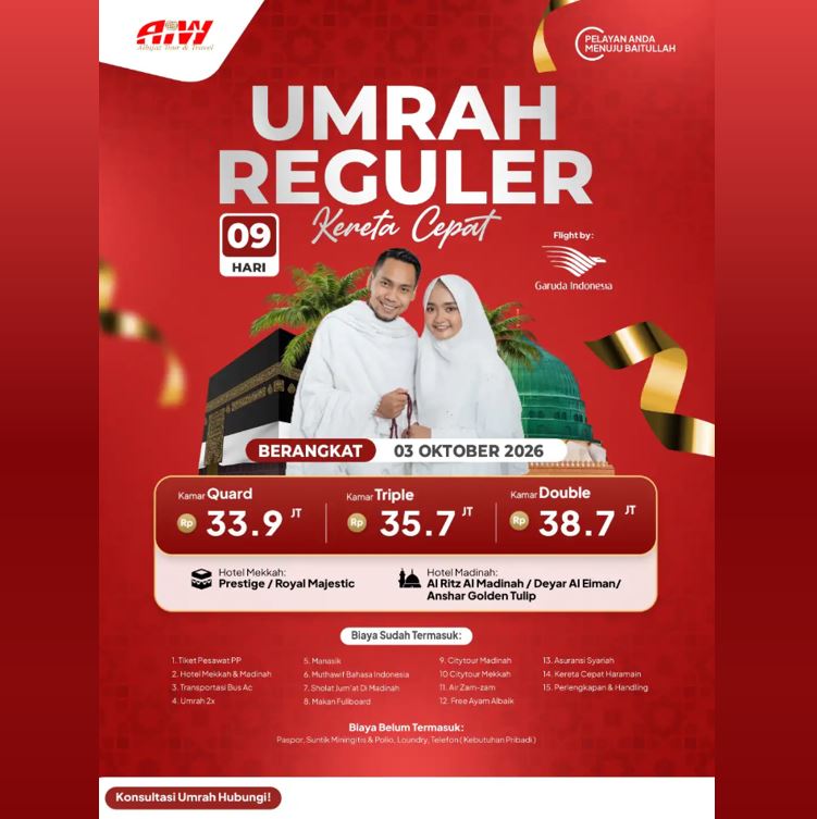 UMROH REGULER KERETA CEPAT OKTOBER 2026