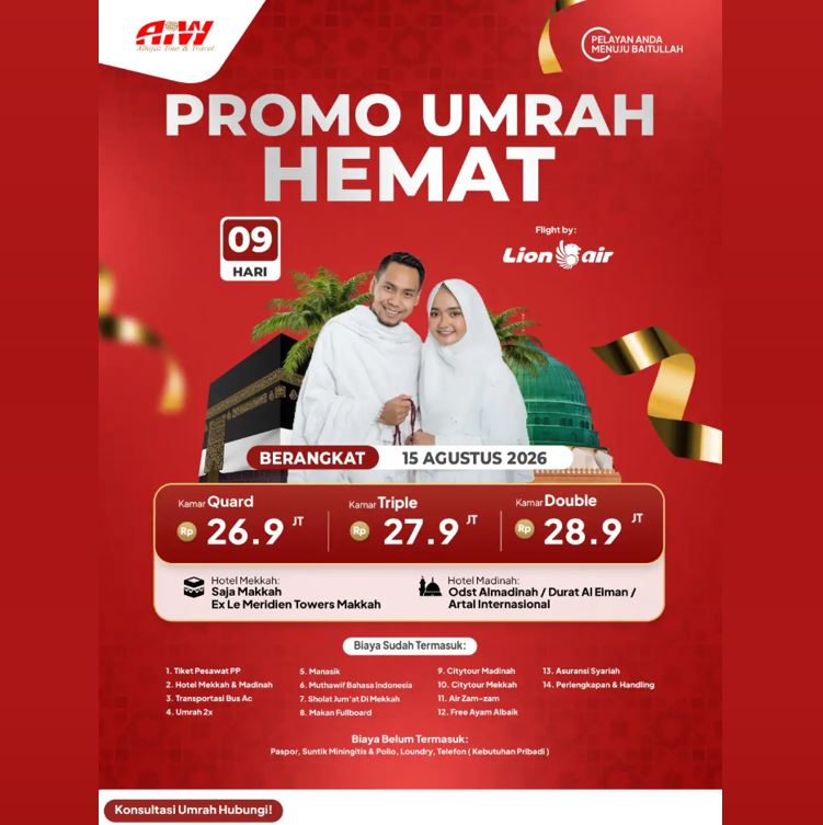PROMO HEMAT 26,9 JUTA ALL IN 9 HARI AGUSTUS