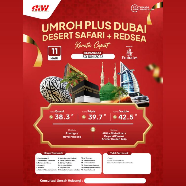 UMROH DUBAI DESERT SAFARI REDSEA KERETA CEPAT 38,3 JUTA ALL IN