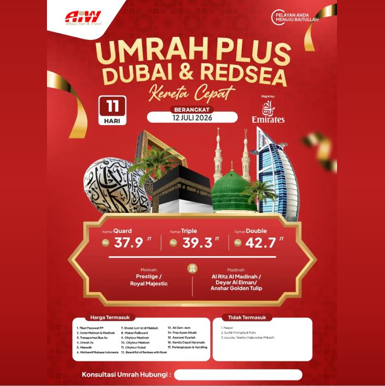 UMROH DUBAI REDSEA KERETA CEPAT 11 HARI JULI 2026