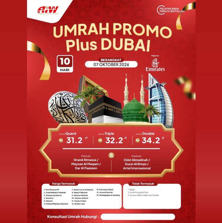 PROMO DUBAI 10 HARI 31,2 JUTA ALL IN OKTOBER 2026